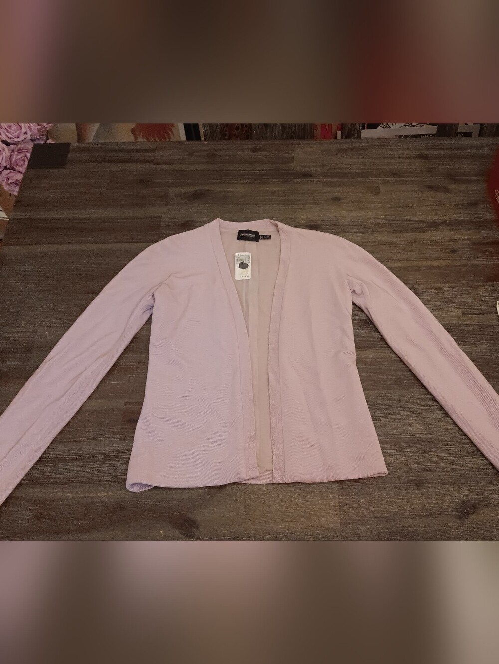 Giorgio Armani Pale Pink Open-Front Cardigan